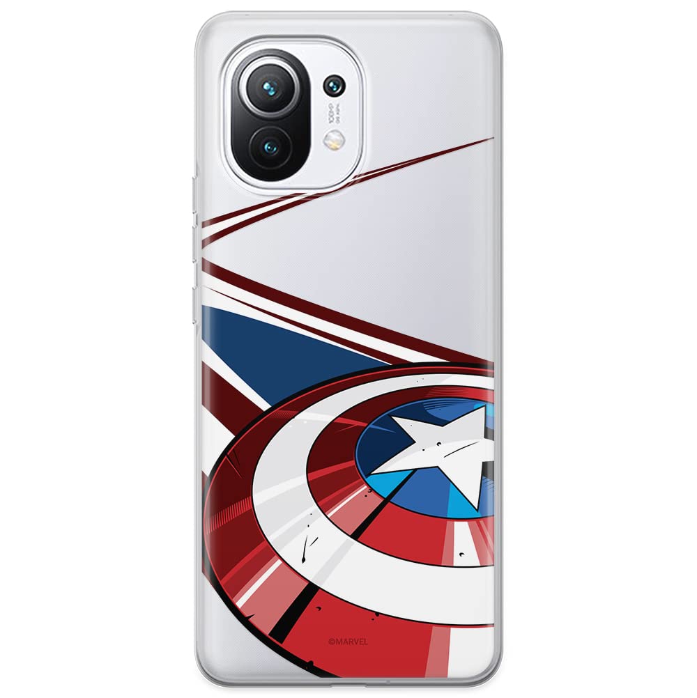ERT GROUP mobile phone case for Xiaomi 11 original and officially Licensed Marvel pattern Captain America 008 optimally adapted to the shape of the mobile phone, partially transparent — image 1
