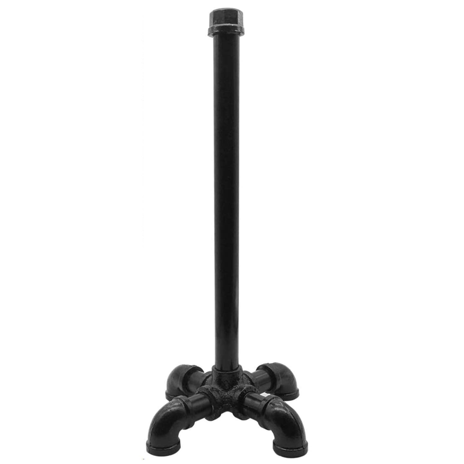 MINCORD Rustic Industrial Standing Pipe Paper Towel Holder, Kitchen Tissue Holder Countertop for Kitchen & Bathroom, Simply Tear Roll Contemporary Paper Towel Holder Napkin Towel Hold, Black