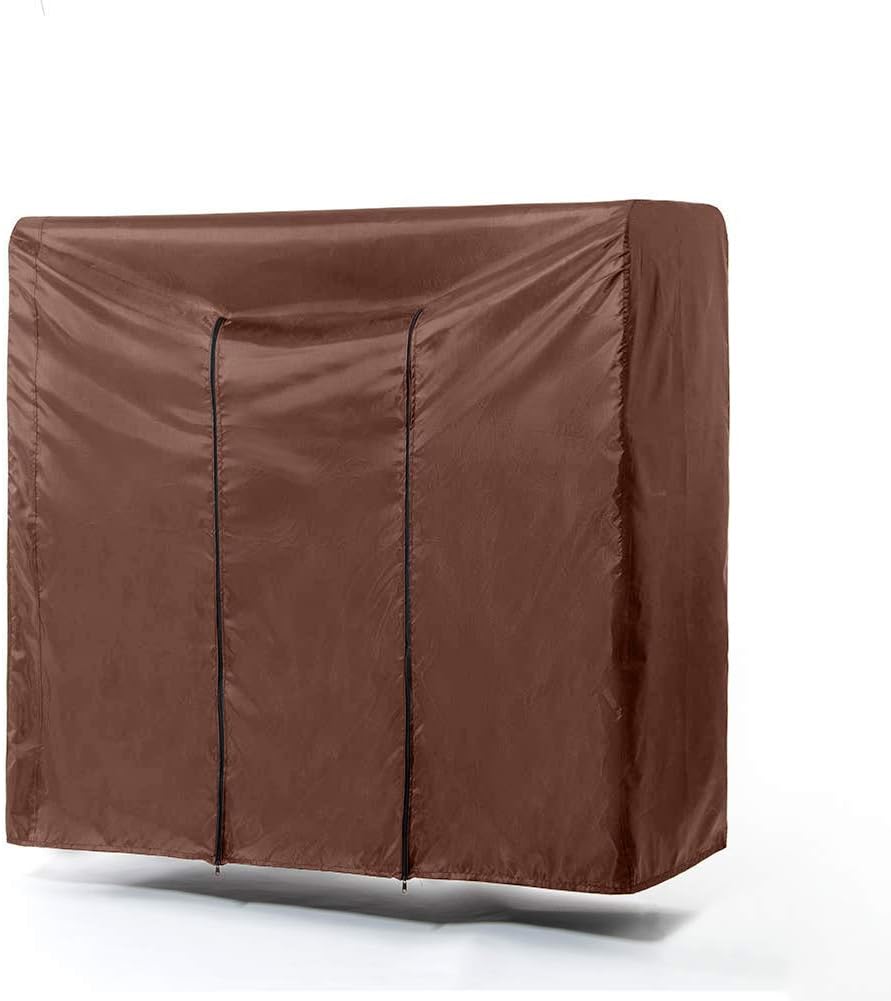 Large Garment Rack Cover, Heavy Duty Clothing Rack Cover, 59”Long Hanging Clothing Protectors Wardrobe Cover,Waterproof & Dustproof & Double Zipper Z Rack Cover (Brown)