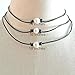 Bodai Freshwater Pearl Leather Choker Necklace for Women Handmade Jewelry