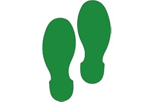 LiteMark Removable Matte Finish 9 Inch Green Shoe Decal Stickers for Floors and Walls - Pack of 12 (6 Pairs)