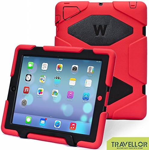 Ipad Case, Olg Tech Design *New* Products Ipad 2/3/4 Case [Snowproof] [Rainproof] [Dirtproof] [Shockproof] Cover Case with Stand Super Protection for Kids Extreme Duty Dual Protective Back Cover Case (Red+black)