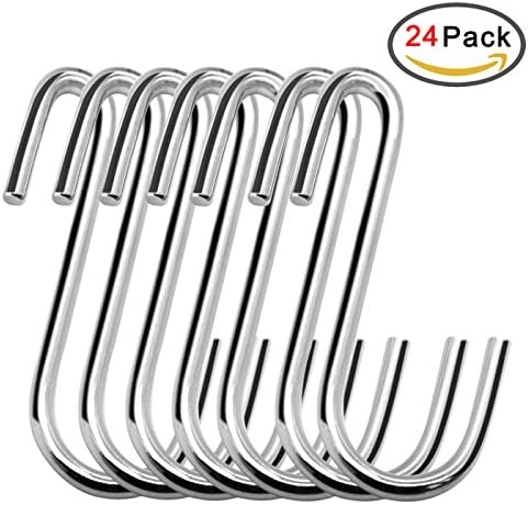 30 Pack Dreecy S Shaped Hooks ,Heavy Duty Hangers ,S Stainless Steel Hooks for Hanging Kitchenware Spoons Pans Pots Utensils Bags Towels Clothes Tools Plants