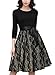 Miusol Women's Casual Polka Dot 2/3 1950'S Style Sleeve Party Swing Dress (Small, Black-1)