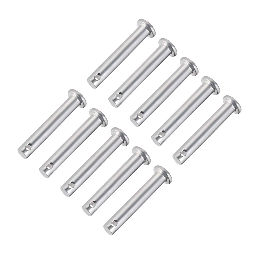 sourcing map Single Hole Clevis Pins,6mm x 35mm Flat Head Zinc-Plating Steel 10 Pcs