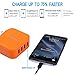 Lumsing Quick Charge 2.0 Multi-Port USB Wall Charger,4 Port Wall Charging Hub for Smartphones-Orange