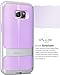 Galaxy S7 Edge Case, Vena vAllure Wave Texture, Bumper Frame, Drop Protection CornerGuard ShockProof, Strong Grip, Slim, Hybrid Cover for Samsung Galaxy S7 Edge (Silver/ Lavender)