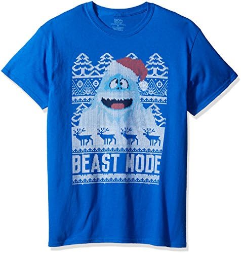 Rudolph Men's Beast Mode Ugly Christmas T-Shirt, Royal, X-Large