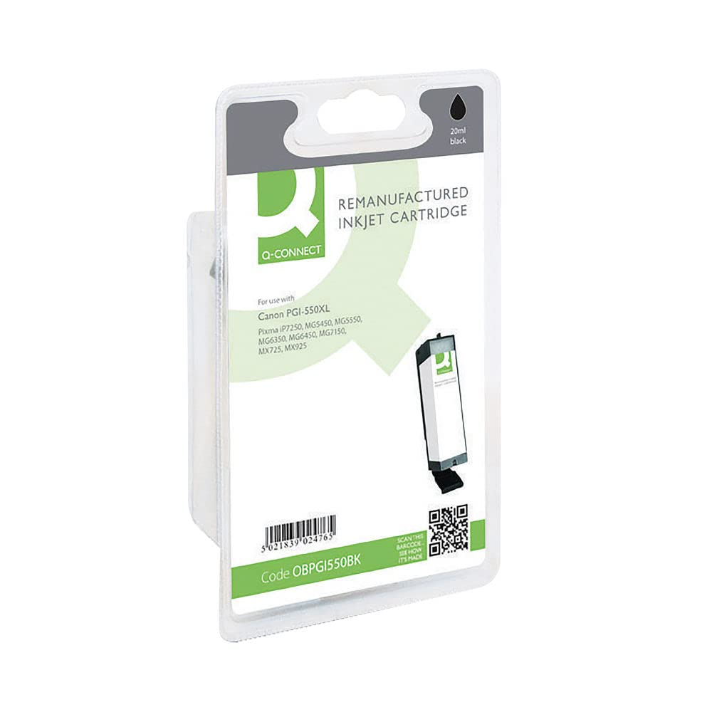 Q-Connect Canon PGI-550PGBK XL Remanufactured Black Inkjet Cartridge High Yield