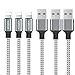 iPhone Charger, KOQIDA Lightning Cable 3PACK(6FT) Extra Long Nylon Braided Cables Syncing and Fast Charging Cord