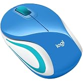 Logitech Wireless Mini Mouse M187 Ultra Portable,1000 DPI Optical Tracking, 3-Buttons, PC/Mac/Laptop - Palace Blue