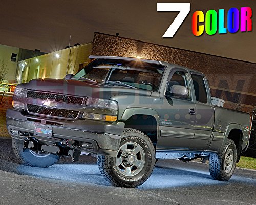 LEDGlow 6pc Multi-Color Slimline LED Truck Underbody Underglow Light Kit - Durable Waterproof Light Tubes - Includes Wireless Remote