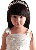 AshopZ Kids Sweet Crystal Tiara Crown for Flower Girls Bridesmaid, Pearl
