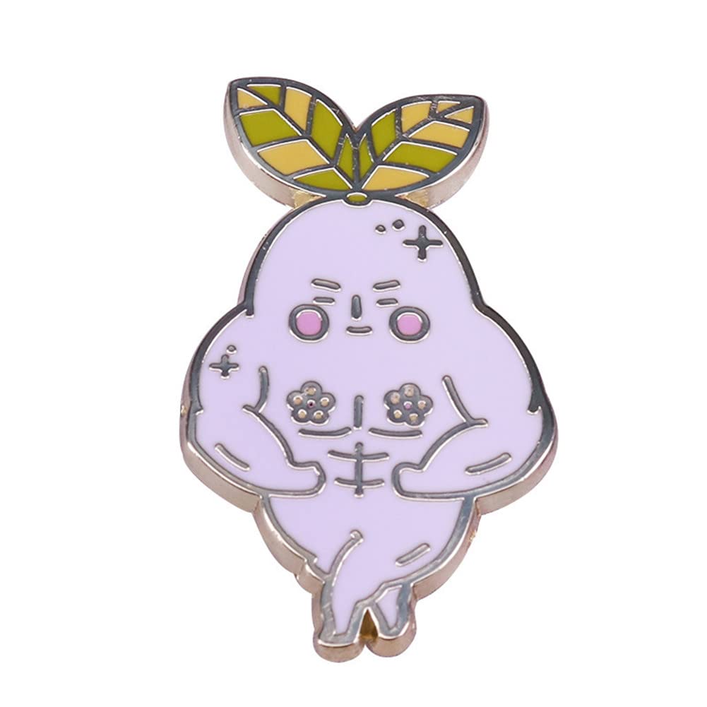 1Pcs Macho Radish Spirit Golden Hard Enamel Pin Cartoon Plant Radishs Gold Brooch Medal Spirited Aways Anime Movie Fans Unique Gift