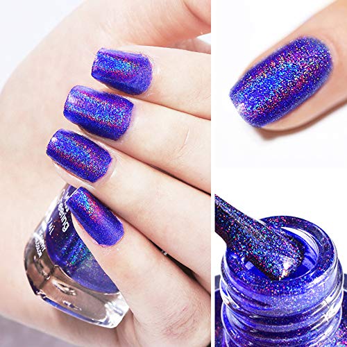 Ownest Holographic Nail Polish, Gorgeous Glossy Holographic Halo Glitter Polish Nail Art Nail Pigment Diamond Laser Nail Polish -LS04