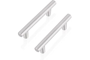 Gobrico 30 Pack Hole Centers 3 Inch(76mm) Cabinet Pulls Brushed Nickel Cabinet Handles T Bar Style Drawer Pulls Stainless Steel Kitchen Cabinet Handles