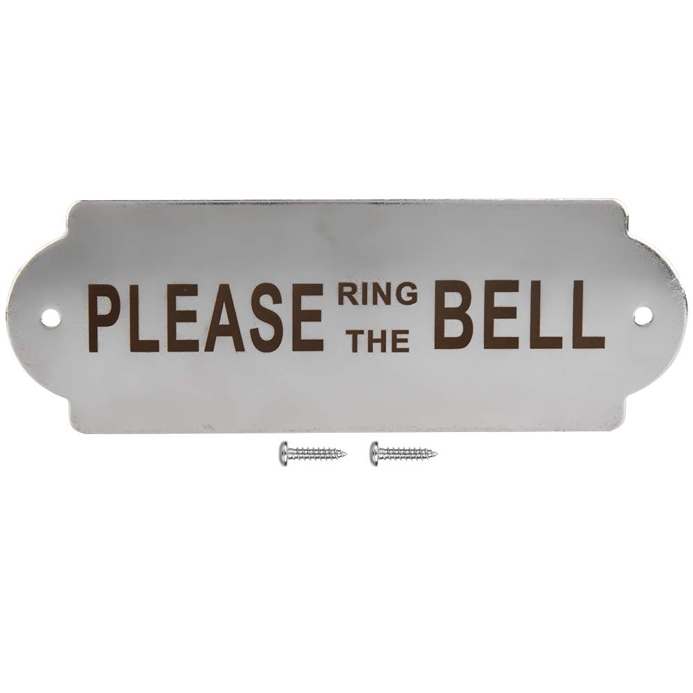 Door Sign Board Wall Plaque Plate Notice Fence Post Garden House Home Door Gate Toilet Warning Sign Board (PLEASE RING THE BELL)