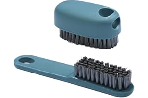 HOLIDYOYO Multipurpose Shoe and Garment Scrubbing Brush Set with Soft Plastic Bristles, Removable
