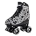 C SEVEN Cute Quad Roller Skates for Kids and Adults (Classic Black, Women's 7 / Youth 6 / Men's 6)