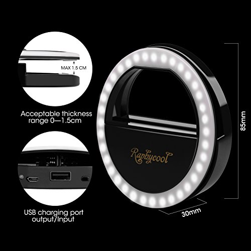 image for Raphycool Selfie Light Ring Lights 36 LED Circle Light Clip-On Phone C