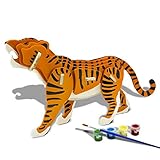 Bfun Tiger 3D Woodcraft Puzzle Kit Assemble Paint