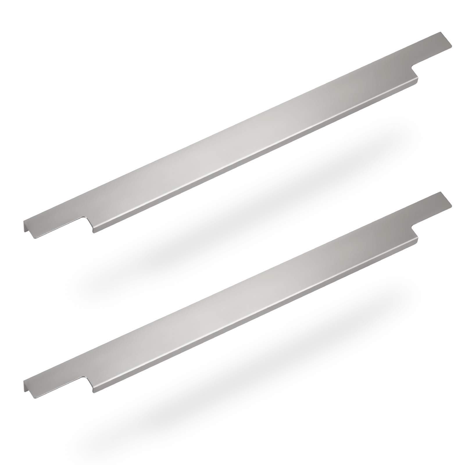 2 x Furniture Handle BLANKETT Slim 295 mm Aluminium Chrome Matt Profile Handle for Screwing on the Back Drawer Handle from Sotech