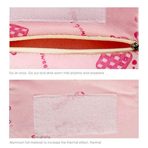 WXLAA Portable USB Milk Bottle Warmer Heater Baby Milk Water Warming Bag Composite Coffee Tea Mug Heating Element Warming Bag (Pink) - Thumbnail 5