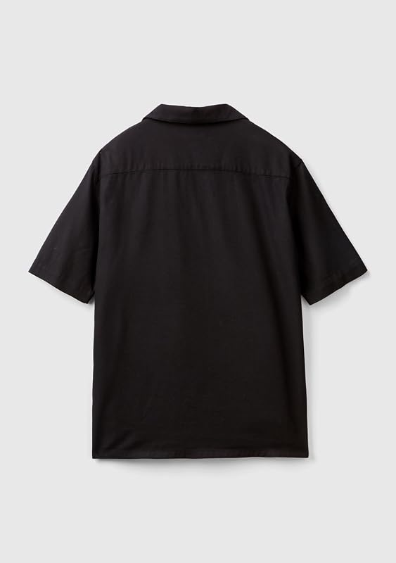 Herren Camicia 58tyuq046 Hemd, Schwarz, S