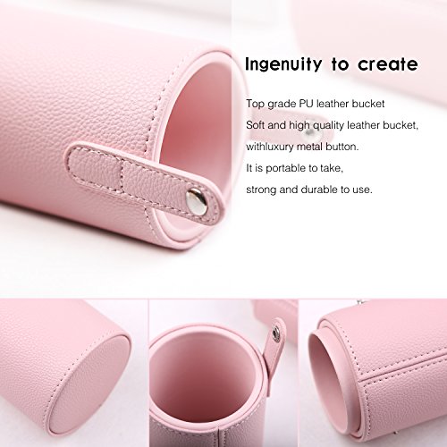 Zoreya makeup brush set 12 pieces essential makeup tools portable makeup brush case travel (Pink)