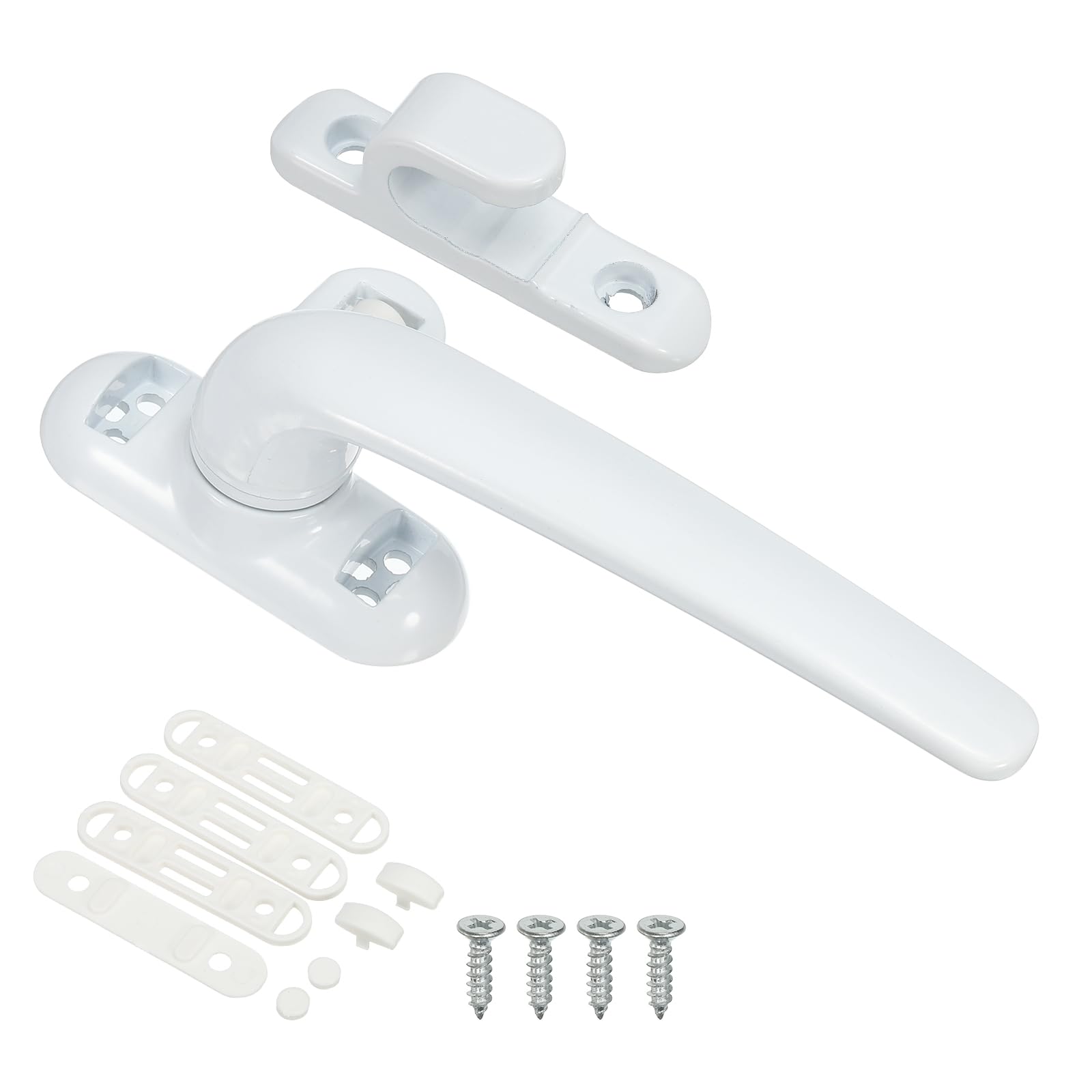 PATIKIL Aluminum Alloy Window Handle, Casement Window Lock Internal and External Sliding Door Window Handle Locks for Vertical & Horizontal Sliding Windows Security, White (Left Hand)