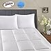 WhatsBedding 5 Inch Feather Bed Mattress Topper, 100% Cotton Fabric, Pure White, 60x80 inch