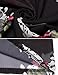 Women Chiffon Floral Print Loose Cover Up Top Summer Kimono Cardigan (M, Black)