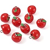 Craftdady Fruit Dangle Charms Pendants Cute Resin Food Pendants Apple Orange Pineapple Strawberry Pendants Lovely Vegetable Mushroom Charms for DIY Craft Earring Bracelet Necklace Jewelry Making