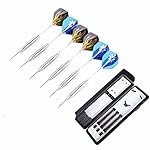 6 Pack Professional Steel Tip Darts,with Additional Shafts and Carrying Case, 24 Grams