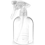 Bar5F Plastic Spray Bottle, 16 oz | Leak Proof, Empty, Clear, Trigger Handle, Adjustable Fine to Stream Output, Refillable, H