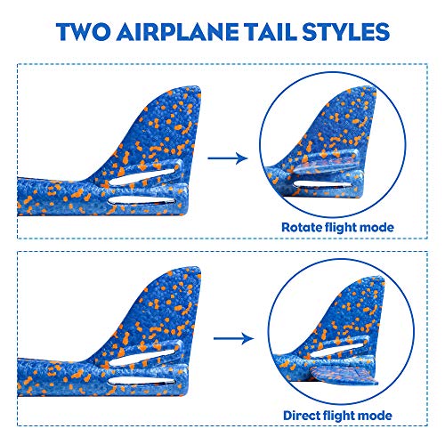 JCREN 4PCS 14.9inch Airplane Toy,Manual Throwing Model Foam Airplane Outdoor Sport Toys for Challenging Circling Functions Flying Aircraft Fun Best Outdoor Fun Gift for Kids Children(14.9inch) - Thumbnail 3