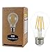 La Farah Filament Bulb A19 LED 6W, Type A Light Bulb, Non-Dimmable,LED Bulb 60 Watt Equivalent, 600 lumen, 2700K Warm White,E26 LED Edison Bulb Clear, 120v, ETL Listed -Pack of 6