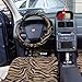 OxGord 21pc Set of Zebra Print Car Seat Covers w/Deluxe Velour Animal Carpet Floor Mats, Steering Wheel Cover & Shoulder Pads - Airbag Compatible - Front Low Back Buckets - 50/50 or 60/40 Rear Split Bench - Universal Fit for Cars, Truck, SUV, or Van, Brown, Beige, Tan