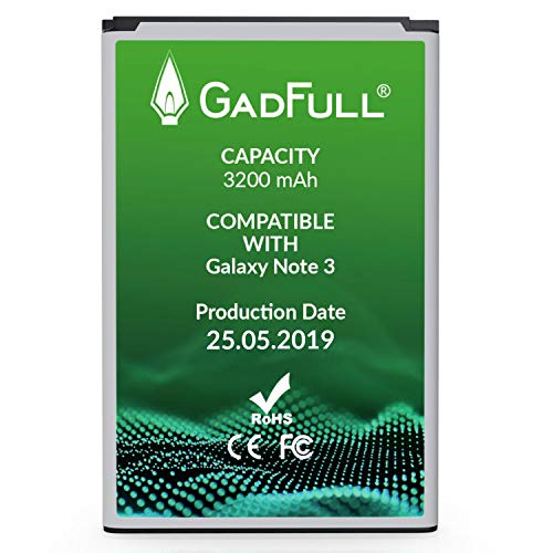 GadFull Battery Compatible with Samsung Galaxy Note 3 | Corresponds to The Original EB-B800BE | Compatible with Galaxy Note 3 GT-N9000 | GT-N9005 | GT-N 9006 |GT-N9009