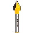YONICO Router Bits V Groove 60 Degree X 1/2-Inch Diameter 1/4-Inch Shank 14993q