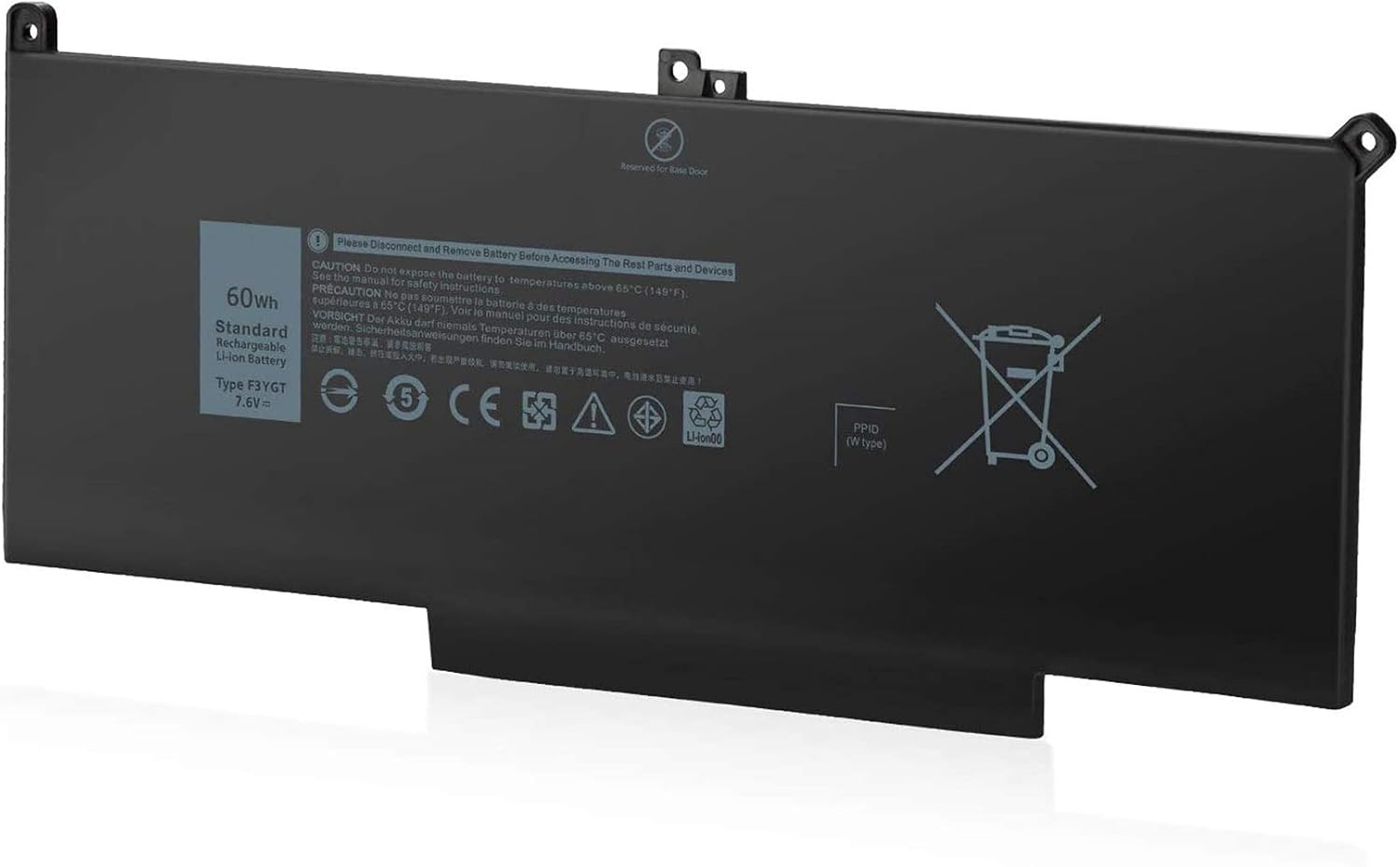 7.6V 60Wh F3YGT Notebook Battery for Dell Latitude E7280 E7480 12 7000 7280 7290/13 7000 7380 7390 P29S002/14 7000 7480 7490 P73G002 Series 2X39G DM3WC 0DM3WC 451-BBYE 453-BBCF - Image 4