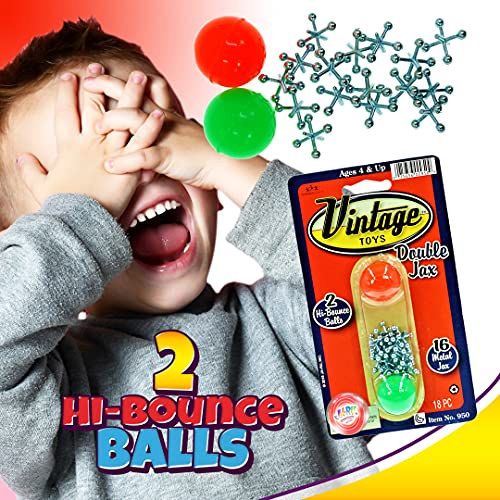 Vintage Metal Jacks Game Set Retro Toys (1 Pack) Jax Game with Two