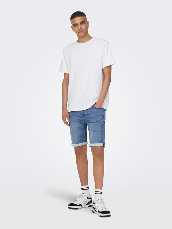 Only and Sons Ply Life Blue Shorts Hombre Pantalones Cortos Azul M
