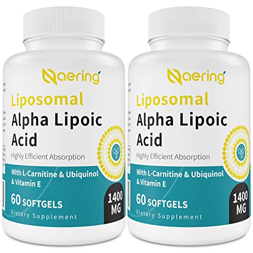 Liposomal Alpha Lipoic Acid 1400mg Softgels, ALA Supplement with L