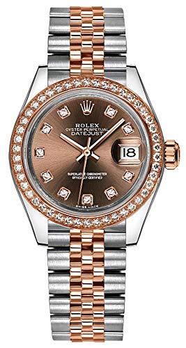 Rolex Lady-Datejust 28 Chocolate Set with Diamonds Dial Luxury Watch (Ref. 279381RBR)