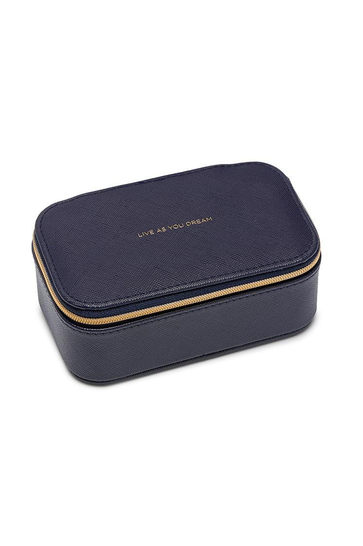 Estella Bartlett 'Live As You Dream' Faux Leather Mini Jewellery Box Travel Case for Rings, Earrings & Necklaces
