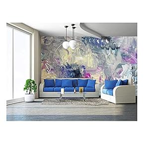 Abstract Painting - Mixed Media Grunge - Removable Wall Mural | Self-Adhesive Large Wallpaper - 66x96 inches