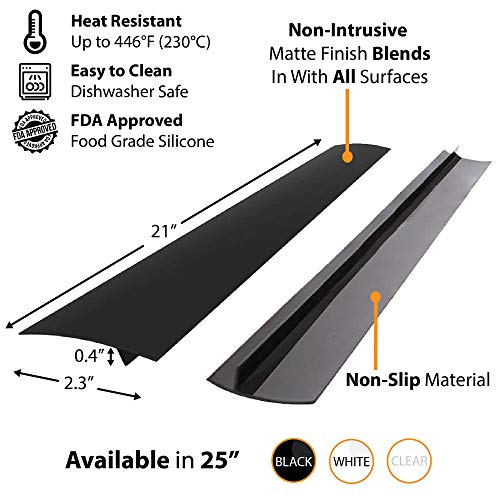 Linda's Silicone Kitchen Stove Counter Gap Cover Long & Wide Gap Filler (2 Pack) Seals Spills Betwee - //coolthings.us