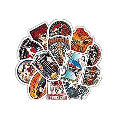 ZJJHX Sexy Girl Moto Vintage Pegatinas para Equipaje Monopatín ...