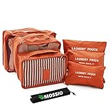 Travel Accessories,Mossio Luggage Organizer 7 Piece Compression Pouch Orange